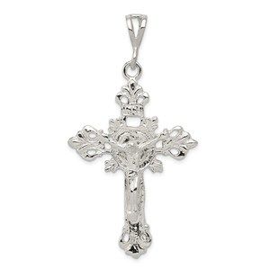 Million Charms 925 Sterling Silver INRI Crucifix Necklace Charm Pendant